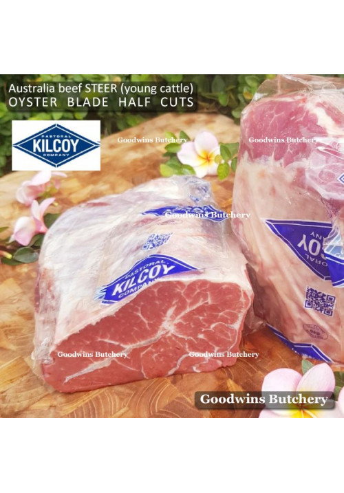 Beef blade BOLAR BLADE Australia STEER (young cattle) KILCOY frozen daging rendang sampil HALF CUTS +/- 1.4kg (price/kg)